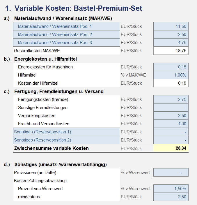 Festpreisangebot erstellen