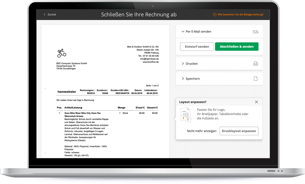 Rechnungen schreiben mit lexoffice